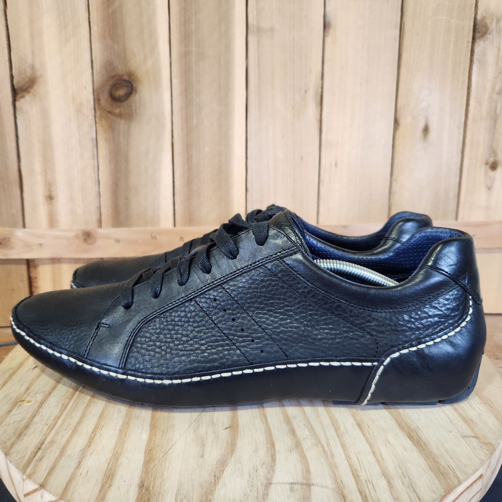 Cole Haan Mitchell Shoes Mens 13 Black Leather Casual Comfort Sneakers Low Top